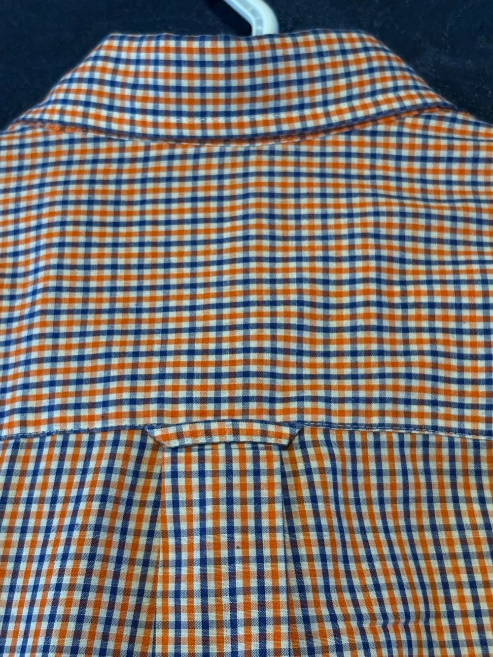 Saddlebred Orange and Blue Micro-Check Button-Down Shirt 3XL Tall